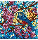 Komplekts gleznošanai pēc numuriem "Stained glass window. A tit", audekls uz apakšrāmja, 30х30cm
