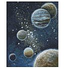 Dimantu mozaīkas komplekts "Unexplored space with hologram rhinestones (AB)", audekls uz apakšrāmja, 40х50cm