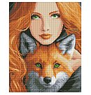 Набор алмазной мозаики "Fire fox", холст на подрамнике, 40х50см