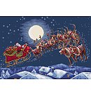Izšūšanas komplekts krustdūrienā "Christmas Eve Flight", 51x35cm
