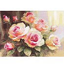 Izšūšanas komplekts krustdūrienā "Roses in the Sunlight", 40x30cm