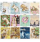 Izšūšanas komplekts krustdūrienā "Doggy Calendar", 43x41cm