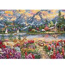 Izšūšanas komplekts krustdūrienā "Spring Mountain Majesty", 45x34cm