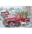 Izšūšanas komplekts krustdūrienā "Christmas Delivery", 47x32cm