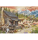 Izšūšanas komplekts krustdūrienā "Log Cabin General Store", 47x34cm