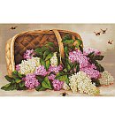 Izšūšanas komplekts krustdūrienā "Basket of lilacs", 55,5x36,5cm