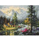 Izšūšanas komplekts krustdūrienā "Camper's Cabin", 53x41cm