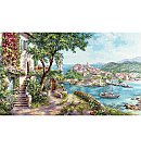 Izšūšanas komplekts krustdūrienā "Azure-blue coast", 55х33cm