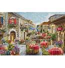 Izšūšanas komplekts krustdūrienā "Fiori Caffes", 52x35cm