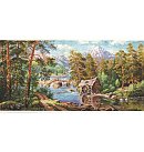 Izšūšanas komplekts krustdūrienā "Landscape with a Watermill", 53x26cm