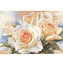 Izšūšanas komplekts krustdūrienā "White Roses", 40x27 cm