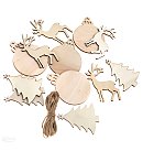 Koka dekoru sagataves "Christmas shapes", 12 gab., ZS