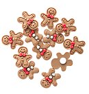 3D polimēra uzlīmes "Gingerbread men", 12 gab