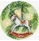 Izšūšanas komplekts krustdūrienā "New Year's horse", 16x16 cm, 1 gab. ZS