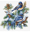Izšūšanas komplekts krustdūrienā "The Birds-Winter", 21x21cm, 1 gab.