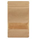 Papīra maisi "doypack" 13x8x225cm ar lodziņu, 500ml, ar zip-lock aizdari, brūni, 10 gab.