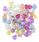 Pērlītes rokdarbiem "Heart" akrila, luminiscējošas, D: 10mm, 25g