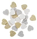 Koka dekors "Glitter hearts" ar abpusējo pārklājumu, 1.5x2cm, 24 gab.