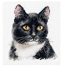 Izšūšanas komplekts krustdūrienā "Black Cat", 12x11cm, 1 gab.