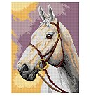 Kanva ar zīmējumu izšūšanai krustdūrienā, 100% kokvilna, "White horse", 30x40 cm, 1 gab.