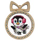 Izšūšanas komplekts krustdūrienā "Christmas Penguin", 10x13 cm, 1 gab.