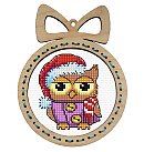 Izšūšanas komplekts krustdūrienā "Christmas Owl" 10x13 cm, 1 gab.
