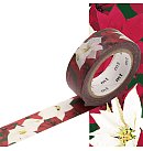Dekoratīvā rīspapīra līmlente "Rose de Noel", 1.5cm x 7m, 1 gab.
