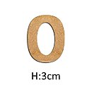 МДФ цифра "0", H:3см