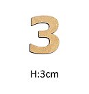 МДФ цифра "3", H:3см