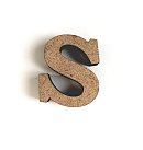 MDF burts "S", H:3cm