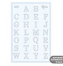 Trafarets "Alphabet series U01", vairākkārt lietojams, caurspīdīgs, biezums 0.5mm, 13x20 cm