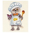 Izšūšanas komplekts krustdūrienā "Cat Basik. Chef", 10x14cm