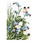 Izšūšanas komplekts krustdūrienā "Butterflies and Bluebird Flowers", 27x17cm