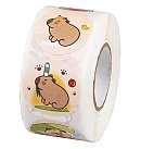 Dekoratīvās uzlīmes "Capybara", 500 uzlīmes rullī