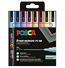 Marķieru komplekts uz ūdens bāzes "UNI Posca PC-3M", 8 krāsas SOFT