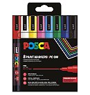 Marķieru komplekts uz ūdens bāzes "UNI Posca PC-3M", 8 krāsas STANDART
