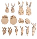 Koka dekors "Easter", 1.7-6cm, asorti, iepakojumā 14 gab., dabīgā krāsā