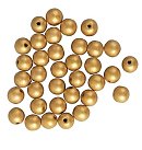 Koka pērles, D:10mm, iepakojumā 35 gab., matēts zelta tonis