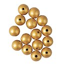 Koka pērles, D:15mm, iepakojumā 15 gab., matēts zelta tonis