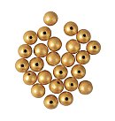 Koka pērles, D:12mm, iepakojumā 25 gab., matēts zelta tonis