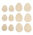 Koka dekors "Easter egg", 1.7-6cm, asorti, iepakojumā 14 gab., dabīgā krāsā