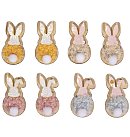 Koka un filca dekori "Rabbit", 2.1x4cm, ar pašlīmējošo punktu, 8 gab., dažādās krāsās