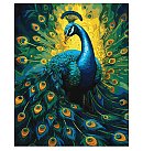 Komplekts gleznošanai pēc numuriem "Sophisticated peacock", audekls uz apakšrāmja, 40x50cm