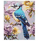Набор алмазной мозаики "The jay in peonies", холст на подрамнике, 40x50см