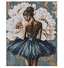Набор алмазной мозаики "Ballerina with white peonies", холст на подрамнике, 40x50см
