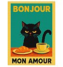Набор для росписи по номерам "Poster. Morning with a cat", холст на подрамнике, 30x30см
