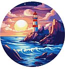 Set for painting by numbers "On the ocean shore", canvas on a stretcher, D:26cm
