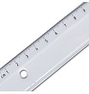Caurspīdīgs plastmasas lineāls, 40cm