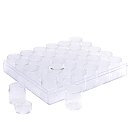 Caurspīdīgs uzglabāšanas konteiners (16 x 13,5 x 3,5 cm) ar 30 trauciņiem (D:2,5 cm x H:2,9 cm)