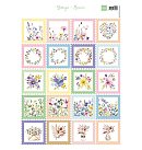Papīra dekors "Stamps Flowers", 21 x 30 cm